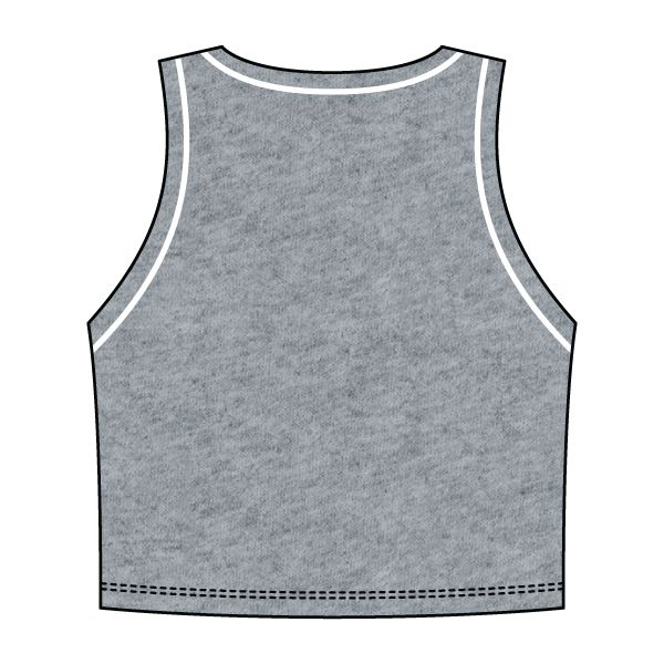 High Neck Rib Crop Tank with Piping