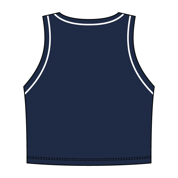 High Neck Rib Crop Tank with Piping