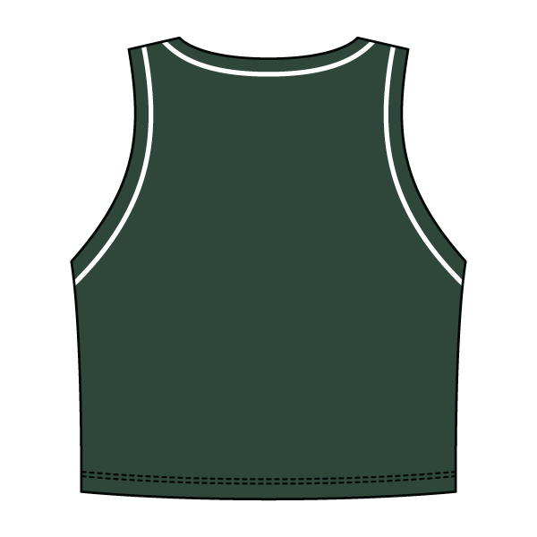High Neck Rib Crop Tank with Piping