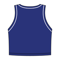 High Neck Rib Crop Tank with Piping