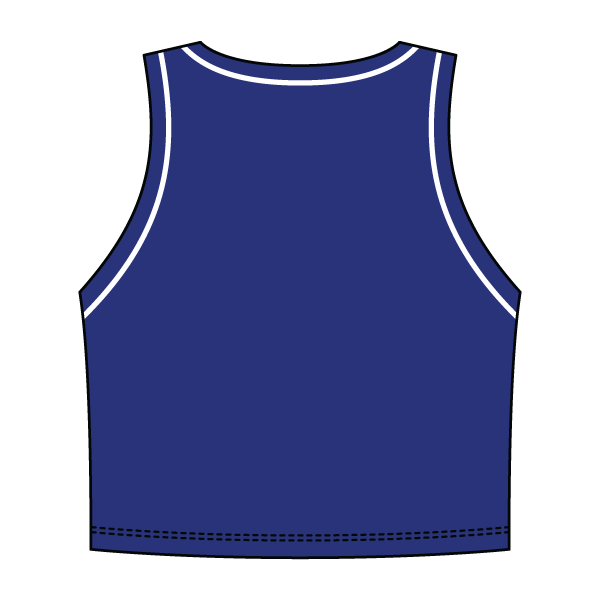 High Neck Rib Crop Tank with Piping