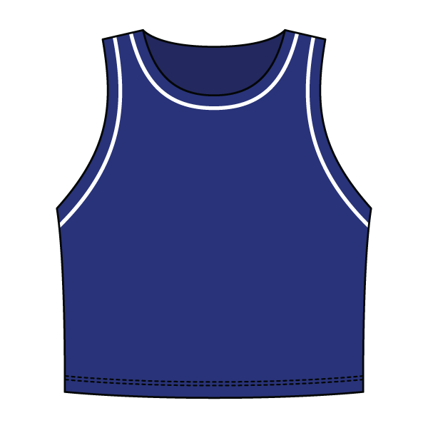 High Neck Rib Crop Tank with Piping