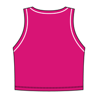 High Neck Rib Crop Tank with Piping