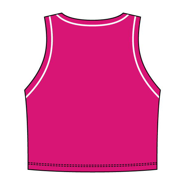 High Neck Rib Crop Tank with Piping