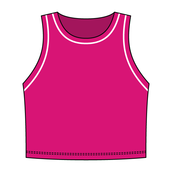 High Neck Rib Crop Tank with Piping