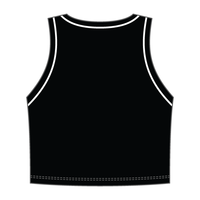 High Neck Rib Crop Tank with Piping