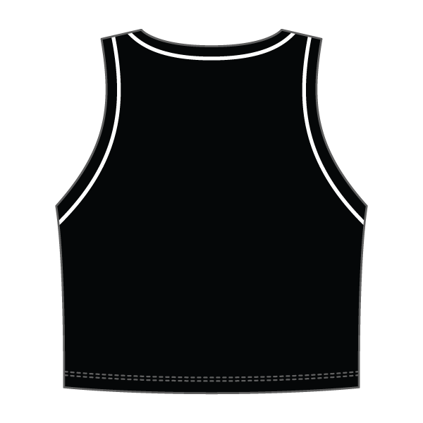 High Neck Rib Crop Tank with Piping