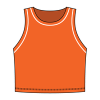 High Neck Rib Crop Tank with Piping
