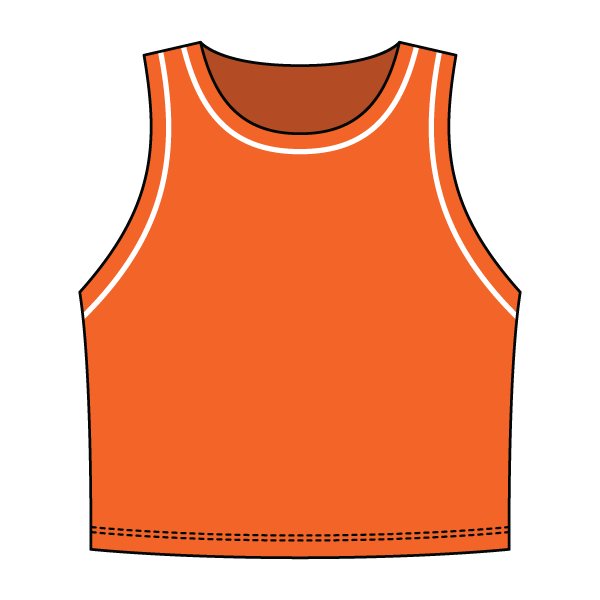 High Neck Rib Crop Tank with Piping