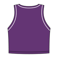 High Neck Rib Crop Tank with Piping