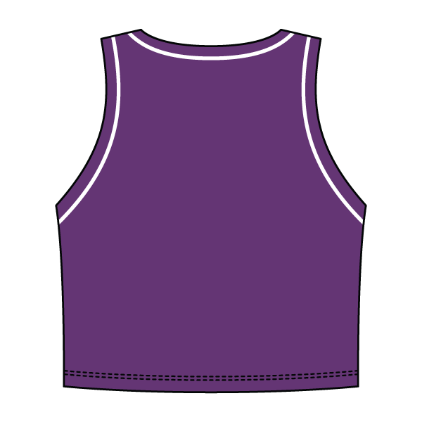 High Neck Rib Crop Tank with Piping