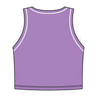 High Neck Rib Crop Tank with Piping
