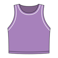 High Neck Rib Crop Tank with Piping
