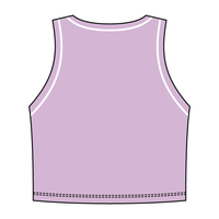 High Neck Rib Crop Tank with Piping