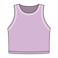 High Neck Rib Crop Tank with Piping