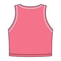 High Neck Rib Crop Tank with Piping