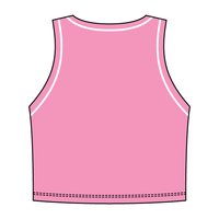 High Neck Rib Crop Tank with Piping