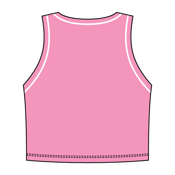High Neck Rib Crop Tank with Piping