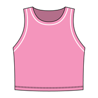 High Neck Rib Crop Tank with Piping