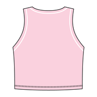 High Neck Rib Crop Tank with Piping