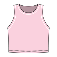High Neck Rib Crop Tank with Piping