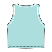 High Neck Rib Crop Tank with Piping