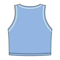 High Neck Rib Crop Tank with Piping