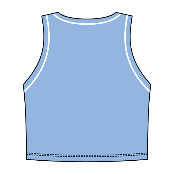 High Neck Rib Crop Tank with Piping