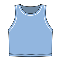High Neck Rib Crop Tank with Piping