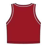 High Neck Rib Crop Tank with Piping