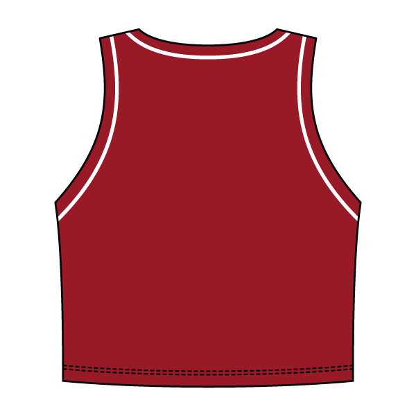 High Neck Rib Crop Tank with Piping