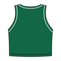 High Neck Rib Crop Tank with Piping