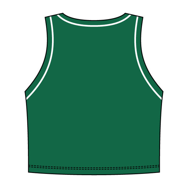 High Neck Rib Crop Tank with Piping