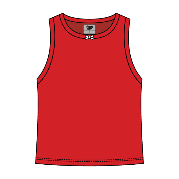 Ribbed high Neck Tank with Bow