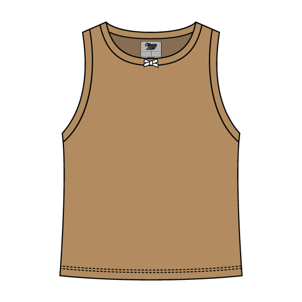 Ribbed high Neck Tank with Bow - The Collegiate Lineup