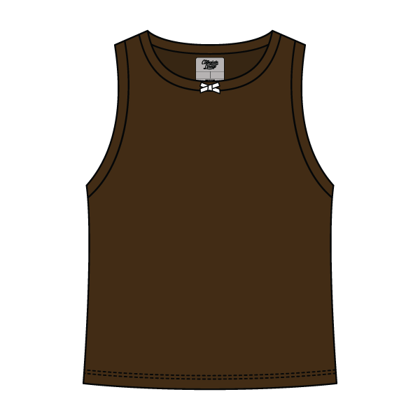 Ribbed high Neck Tank with Bow - The Collegiate Lineup