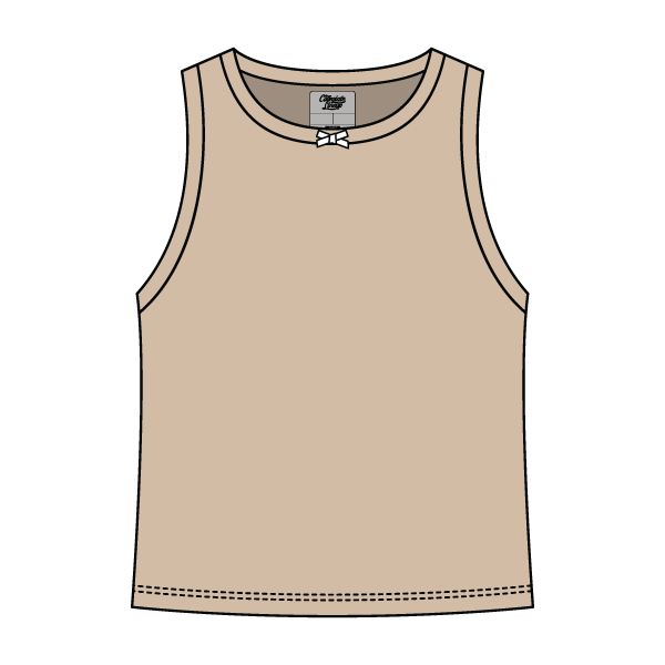 Ribbed high Neck Tank with Bow - The Collegiate Lineup