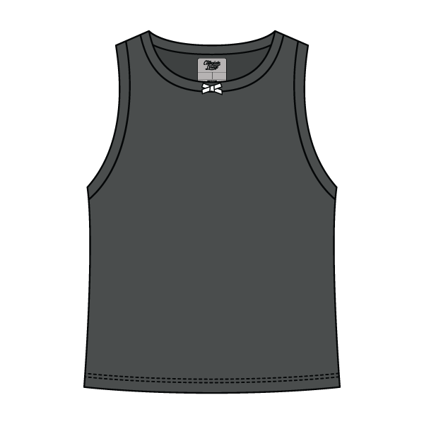 Ribbed high Neck Tank with Bow - The Collegiate Lineup