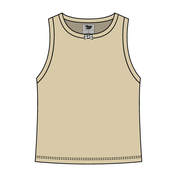 Ribbed high Neck Tank with Bow - The Collegiate Lineup