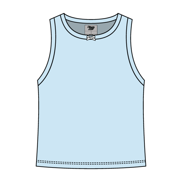 Ribbed high Neck Tank with Bow - The Collegiate Lineup