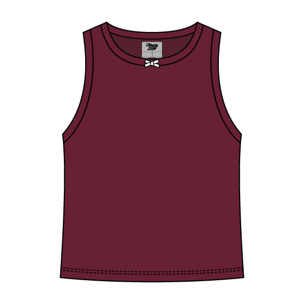 Ribbed high Neck Tank with Bow - The Collegiate Lineup