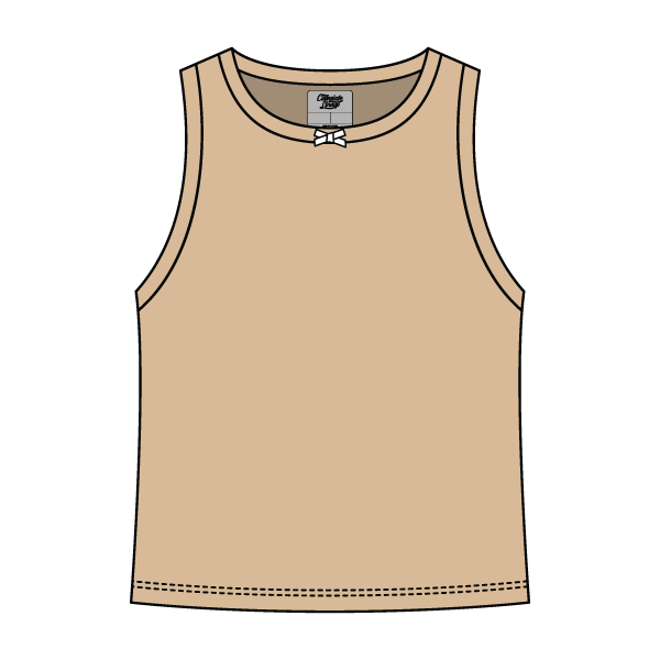 Ribbed high Neck Tank with Bow - The Collegiate Lineup