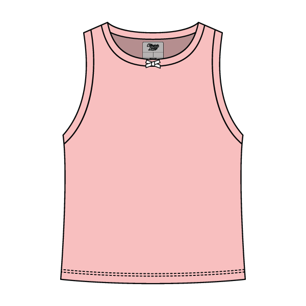Ribbed high Neck Tank with Bow - The Collegiate Lineup