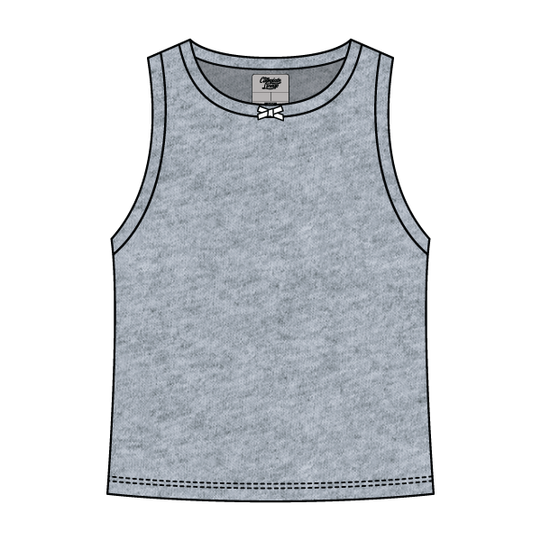 Ribbed high Neck Tank with Bow - The Collegiate Lineup