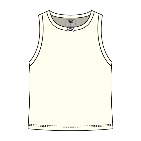 Ribbed high Neck Tank with Bow - The Collegiate Lineup
