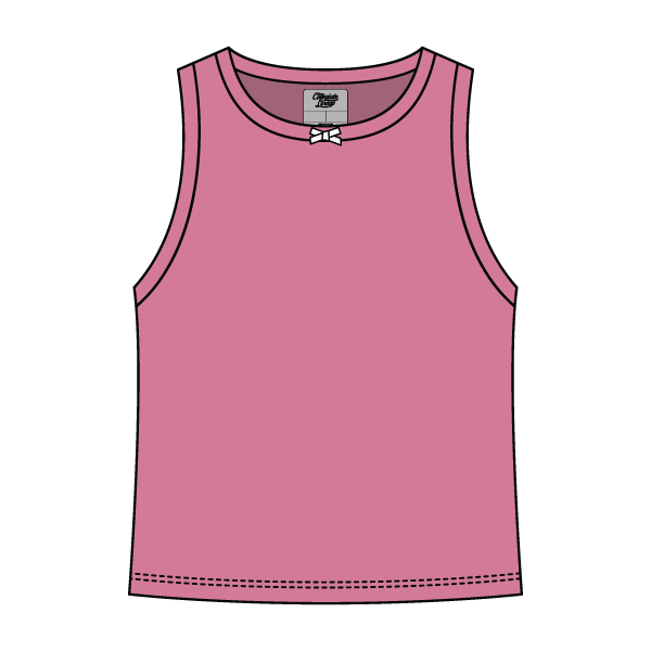 Ribbed high Neck Tank with Bow - The Collegiate Lineup