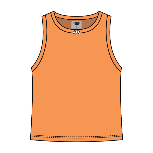 Ribbed high Neck Tank with Bow - The Collegiate Lineup