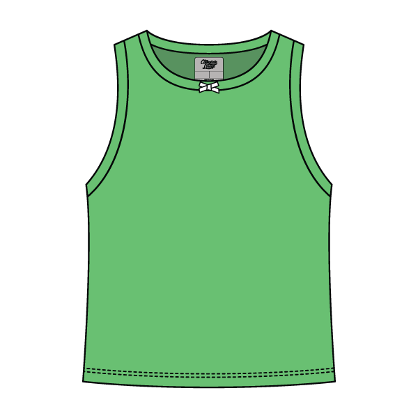 Ribbed high Neck Tank with Bow - The Collegiate Lineup