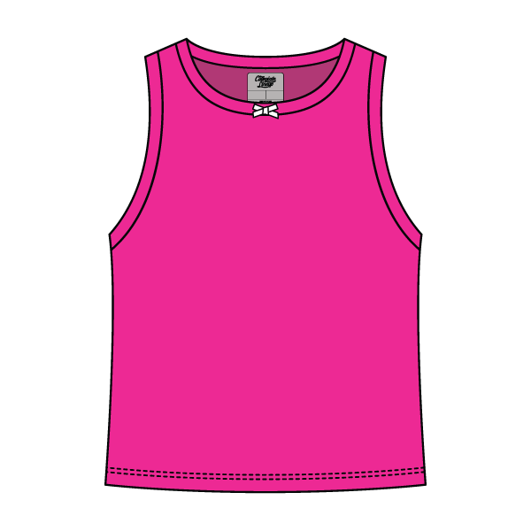 Ribbed high Neck Tank with Bow - The Collegiate Lineup