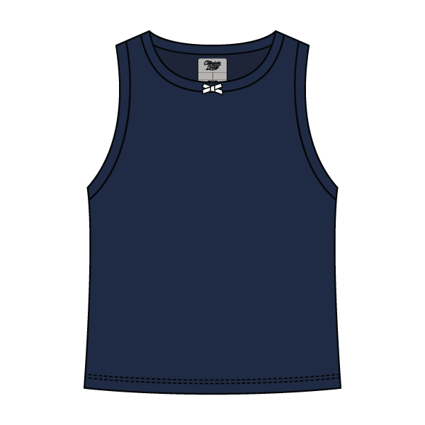Ribbed high Neck Tank with Bow - The Collegiate Lineup